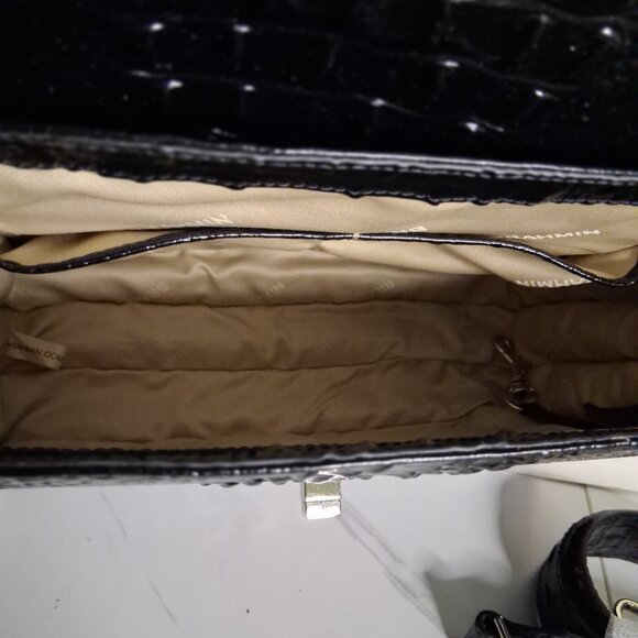 BRAHMIN Revel Collection Black Hallie Satchel Bag - Picture 3 of 10